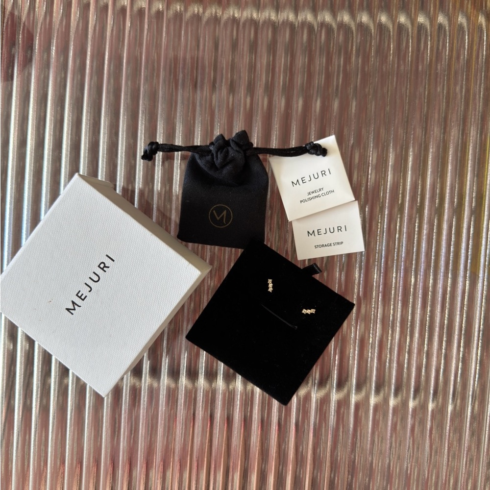 Mejuri White Topaz Bar Studs